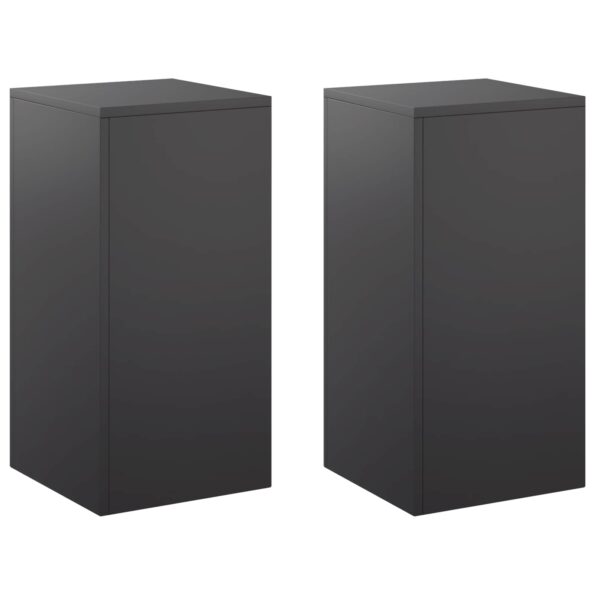 vidaXL Stojan na rastliny 2 pcs Čierna 30 x 30 x 60 cm Oceľ – Obrázok 2
