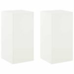 vidaXL Stojan na rastliny 2 pcs Biela 30 x 30 x 60 cm Oceľ – Obrázok 2