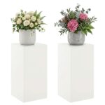 vidaXL Stojan na rastliny 2 pcs Biela 30 x 30 x 60 cm Oceľ – Obrázok 3