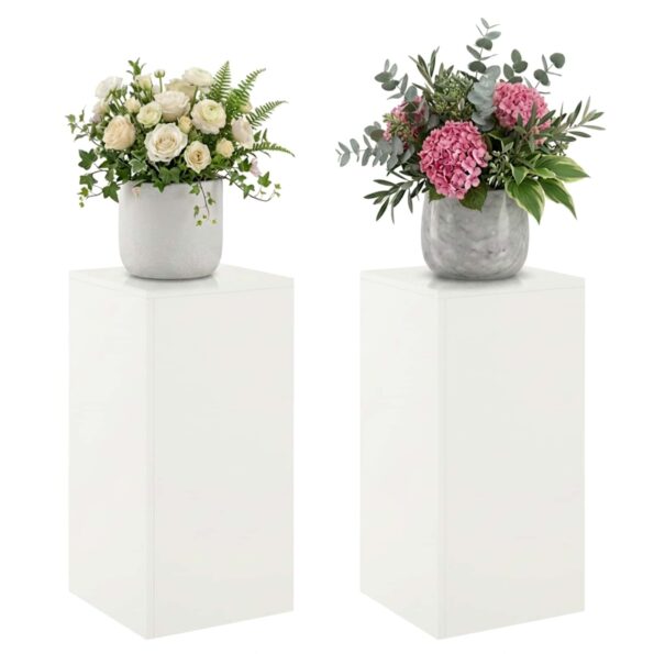 vidaXL Stojan na rastliny 2 pcs Biela 30 x 30 x 60 cm Oceľ – Obrázok 3