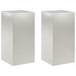 vidaXL Stojan na rastliny 2 pcs Strieborná 30 x 30 x 60 cm Oceľ – Obrázok 2