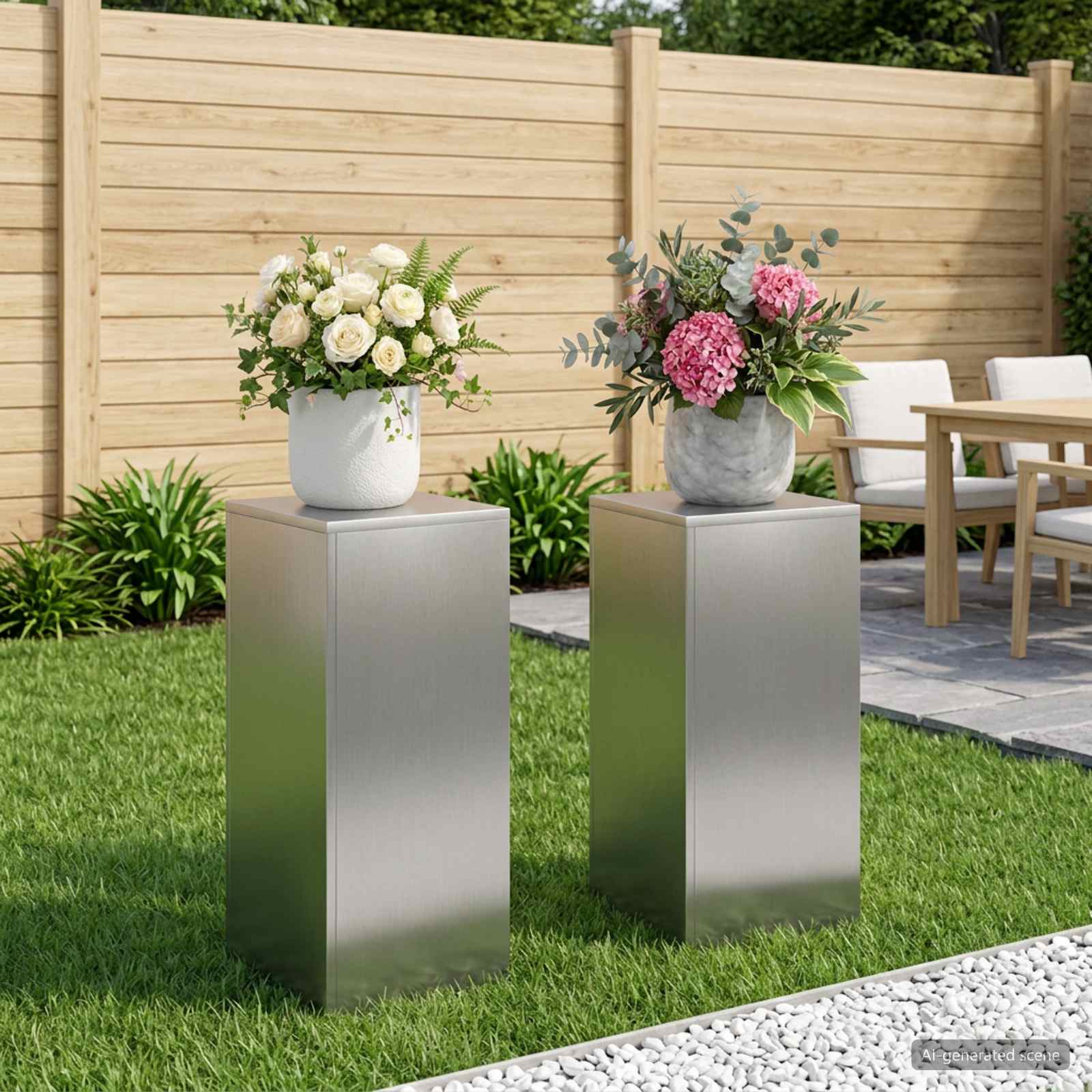 8012485_1.jpg vidaXL Stojan na rastliny 2 pcs Strieborná 30 x 30 x 60 cm – Obrázok 1