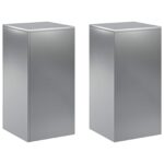 vidaXL Stojan na rastliny 2 pcs Strieborná 30 x 30 x 60 cm – Obrázok 2