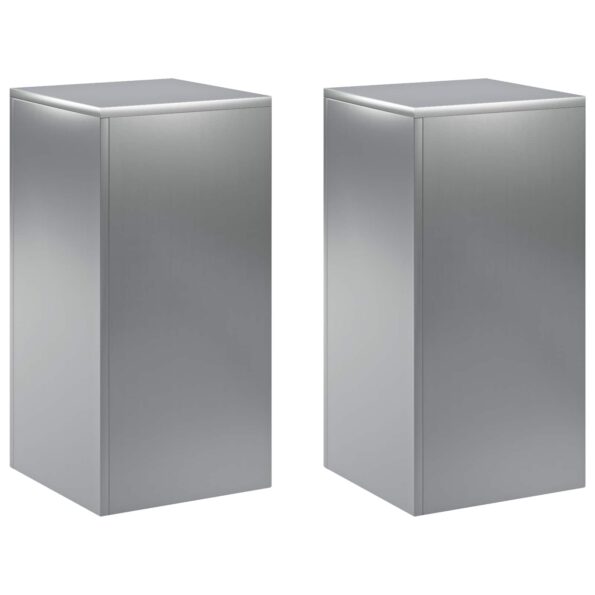 vidaXL Stojan na rastliny 2 pcs Strieborná 30 x 30 x 60 cm – Obrázok 2