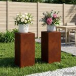 vidaXL Stojan na rastliny 2 pcs Hrdzavý 30 x 30 x 60 cm