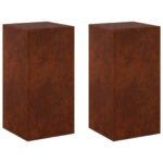 vidaXL Stojan na rastliny 2 pcs Hrdzavý 30 x 30 x 60 cm – Obrázok 2