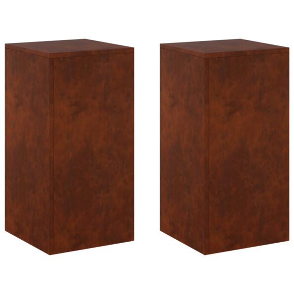 vidaXL Stojan na rastliny 2 pcs Hrdzavý 30 x 30 x 60 cm – Obrázok 2