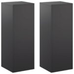 vidaXL Stojan na rastliny 2 pcs Čierna 30 x 30 x 80 cm Oceľ – Obrázok 2