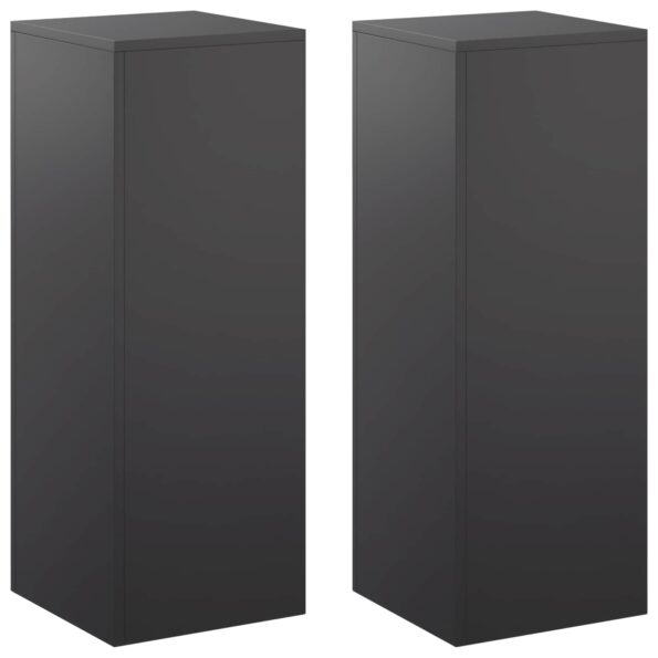 vidaXL Stojan na rastliny 2 pcs Čierna 30 x 30 x 80 cm Oceľ – Obrázok 2