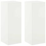 vidaXL Stojan na rastliny 2 pcs Biela 30 x 30 x 80 cm Oceľ – Obrázok 2