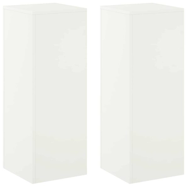 vidaXL Stojan na rastliny 2 pcs Biela 30 x 30 x 80 cm Oceľ – Obrázok 2