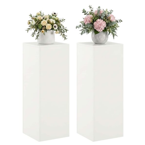 vidaXL Stojan na rastliny 2 pcs Biela 30 x 30 x 80 cm Oceľ – Obrázok 3