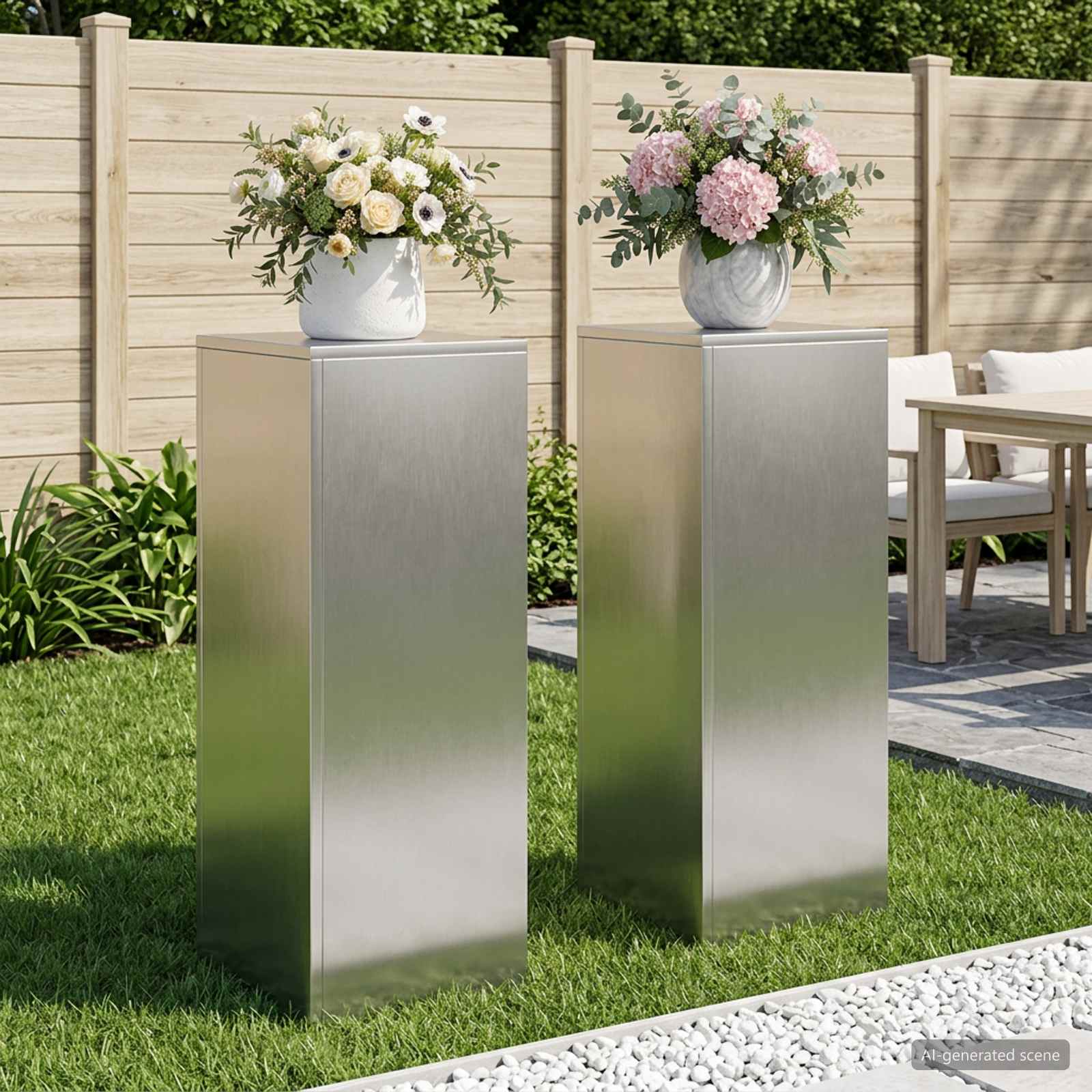 8012497_1.jpg vidaXL Stojan na rastliny 2 pcs Strieborná 30 x 30 x 80 cm Oceľ – Obrázok 1