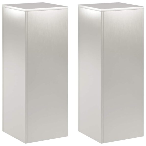 vidaXL Stojan na rastliny 2 pcs Strieborná 30 x 30 x 80 cm Oceľ – Obrázok 2