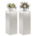 vidaXL Stojan na rastliny 2 pcs Strieborná 30 x 30 x 80 cm Oceľ – Obrázok 3