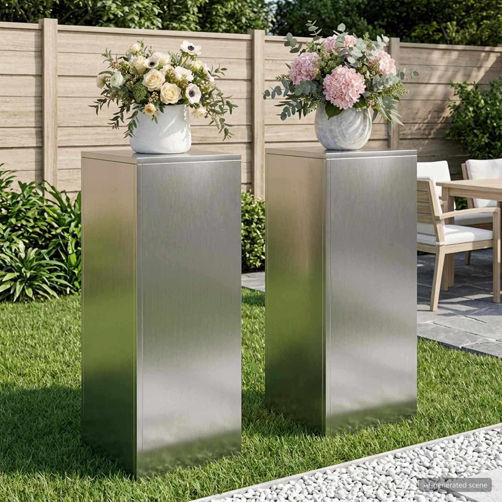 8012499_1.jpg vidaXL Stojan na rastliny 2 pcs Strieborná 30 x 30 x 80 cm – Obrázok 1