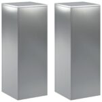 vidaXL Stojan na rastliny 2 pcs Strieborná 30 x 30 x 80 cm – Obrázok 2