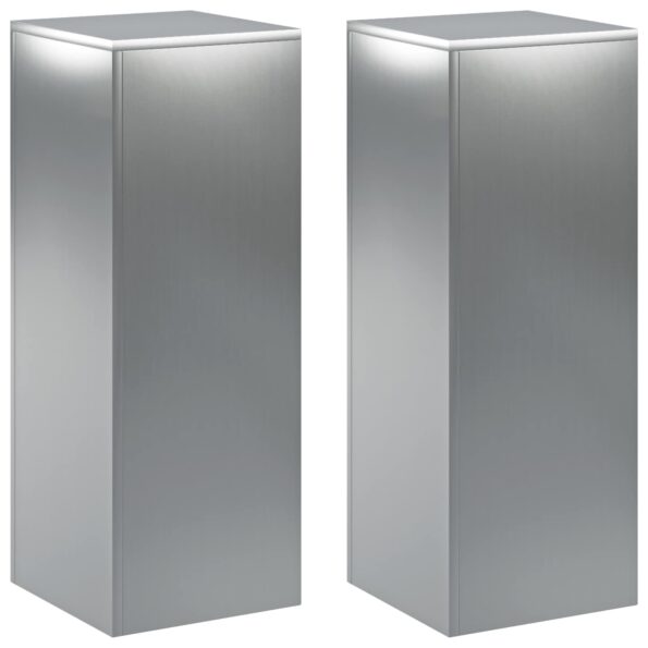 vidaXL Stojan na rastliny 2 pcs Strieborná 30 x 30 x 80 cm – Obrázok 2