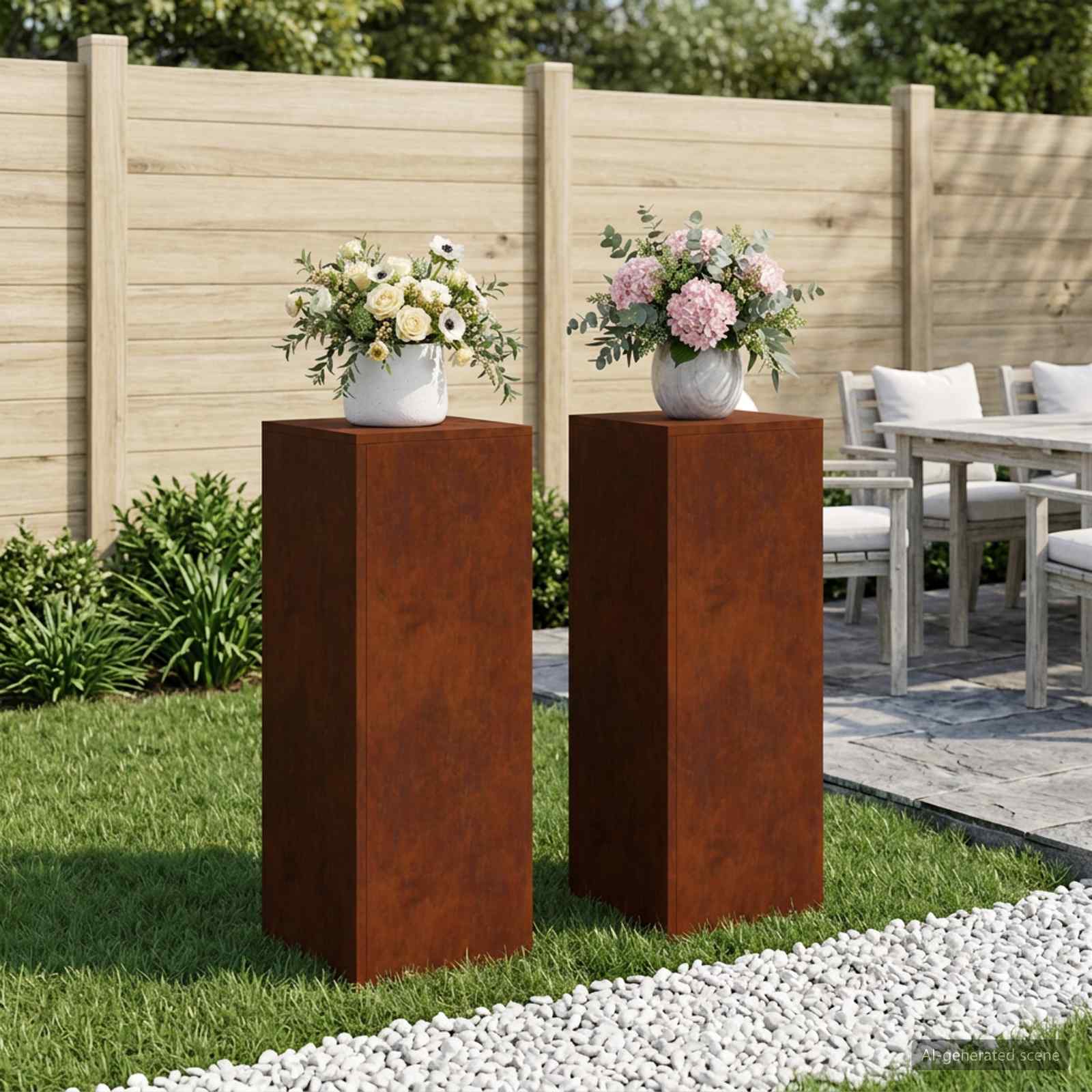 8012501_1.jpg vidaXL Stojan na rastliny 2 pcs Hrdzavý 30 x 30 x 80 cm – Obrázok 1