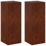 vidaXL Stojan na rastliny 2 pcs Hrdzavý 30 x 30 x 80 cm – Obrázok 2