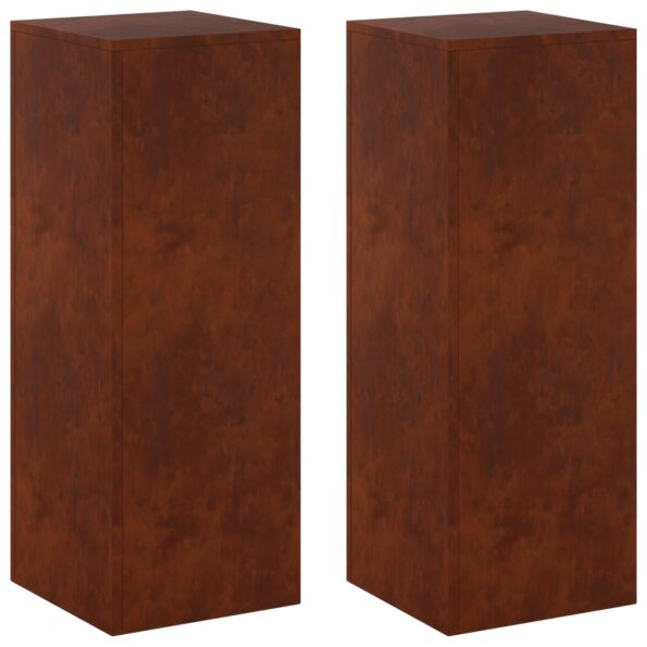 vidaXL Stojan na rastliny 2 pcs Hrdzavý 30 x 30 x 80 cm – Obrázok 2