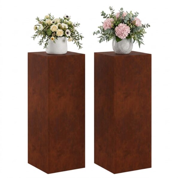 vidaXL Stojan na rastliny 2 pcs Hrdzavý 30 x 30 x 80 cm – Obrázok 3