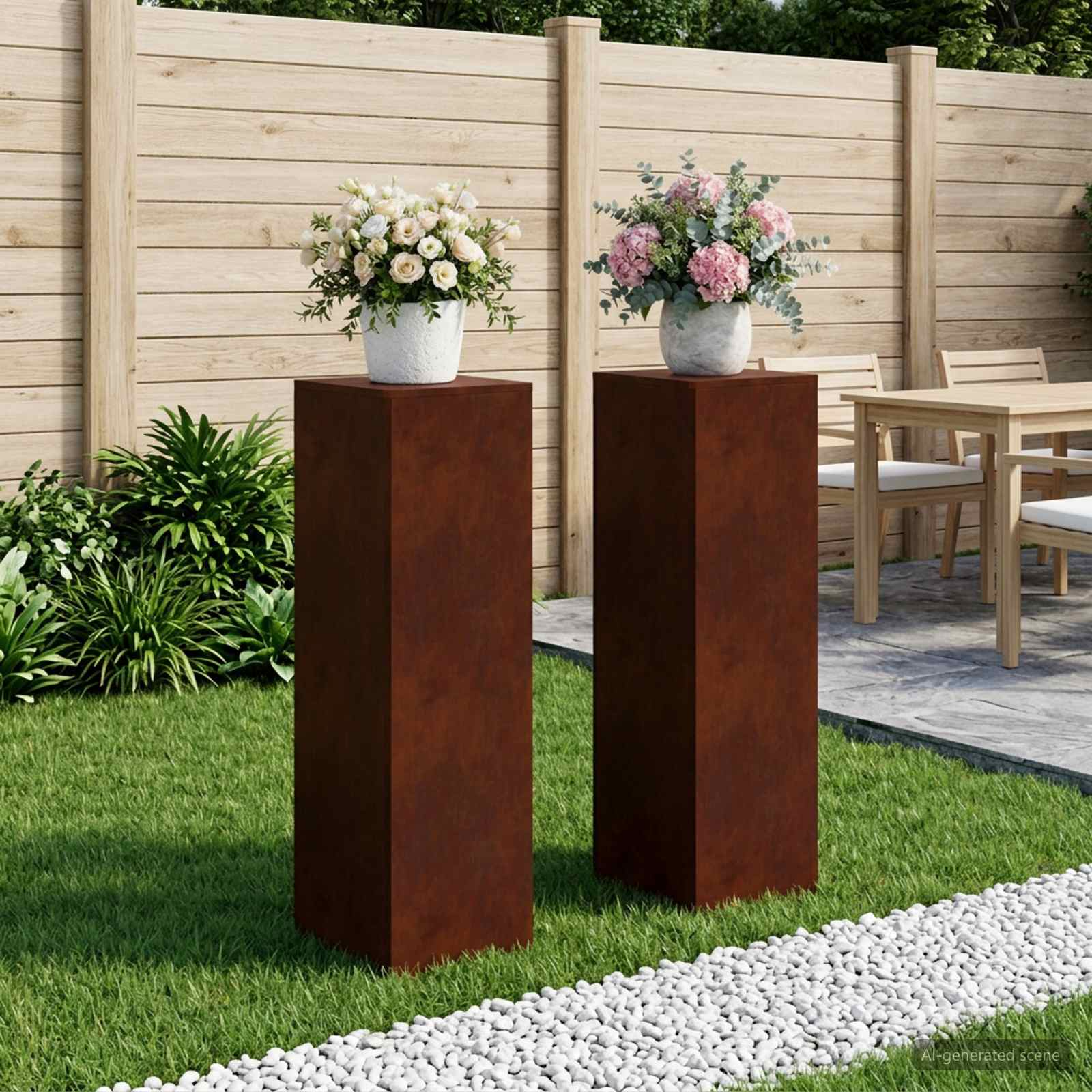 8012515_1.jpg vidaXL Stojan na rastliny 2 pcs Hrdzavý 30 x 30 x 100 cm – Obrázok 1