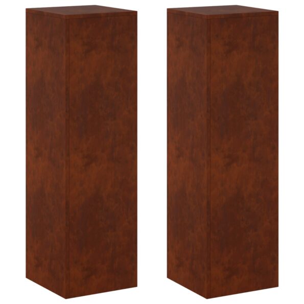 vidaXL Stojan na rastliny 2 pcs Hrdzavý 30 x 30 x 100 cm – Obrázok 2