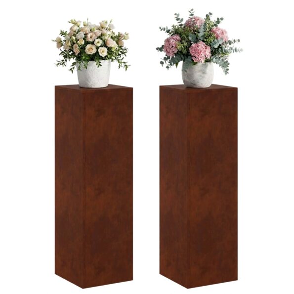 vidaXL Stojan na rastliny 2 pcs Hrdzavý 30 x 30 x 100 cm – Obrázok 3