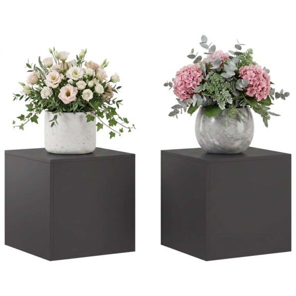 vidaXL Stojan na rastliny 2 pcs Čierna 40 x 40 x 40 cm Oceľ – Obrázok 3