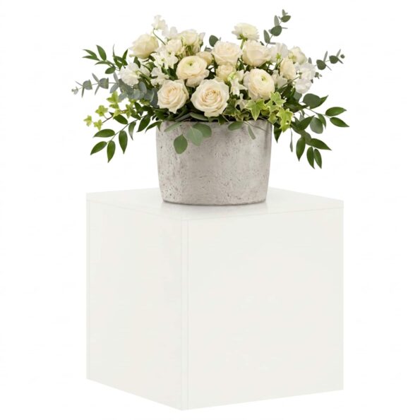 vidaXL Stojan na rastliny Biela 40 x 40 x 40 cm Oceľ – Obrázok 3