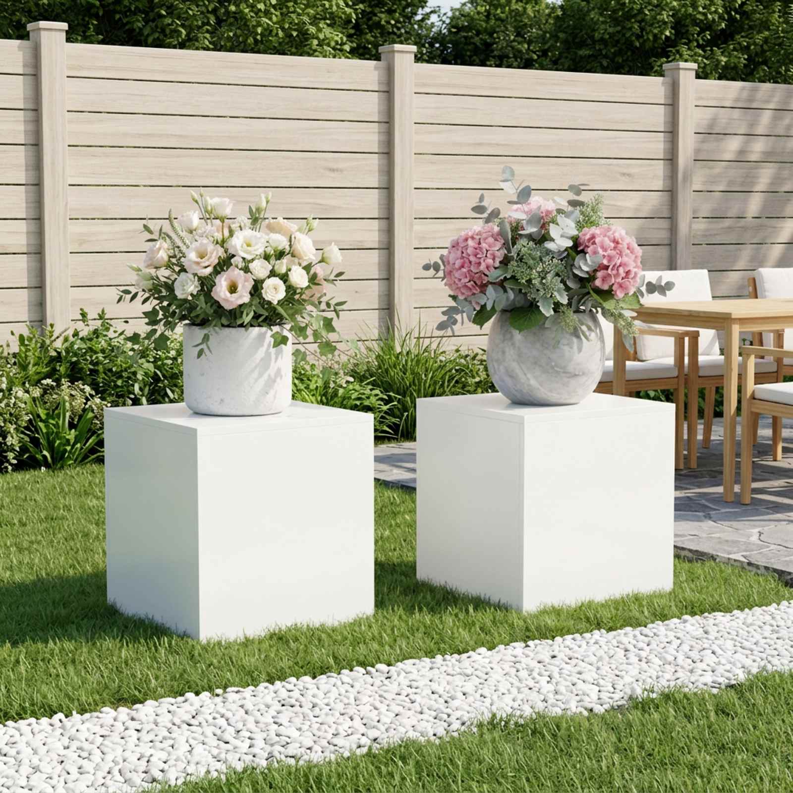 8012519_1.jpg vidaXL Stojan na rastliny 2 pcs Biela 40 x 40 x 40 cm Oceľ – Obrázok 1