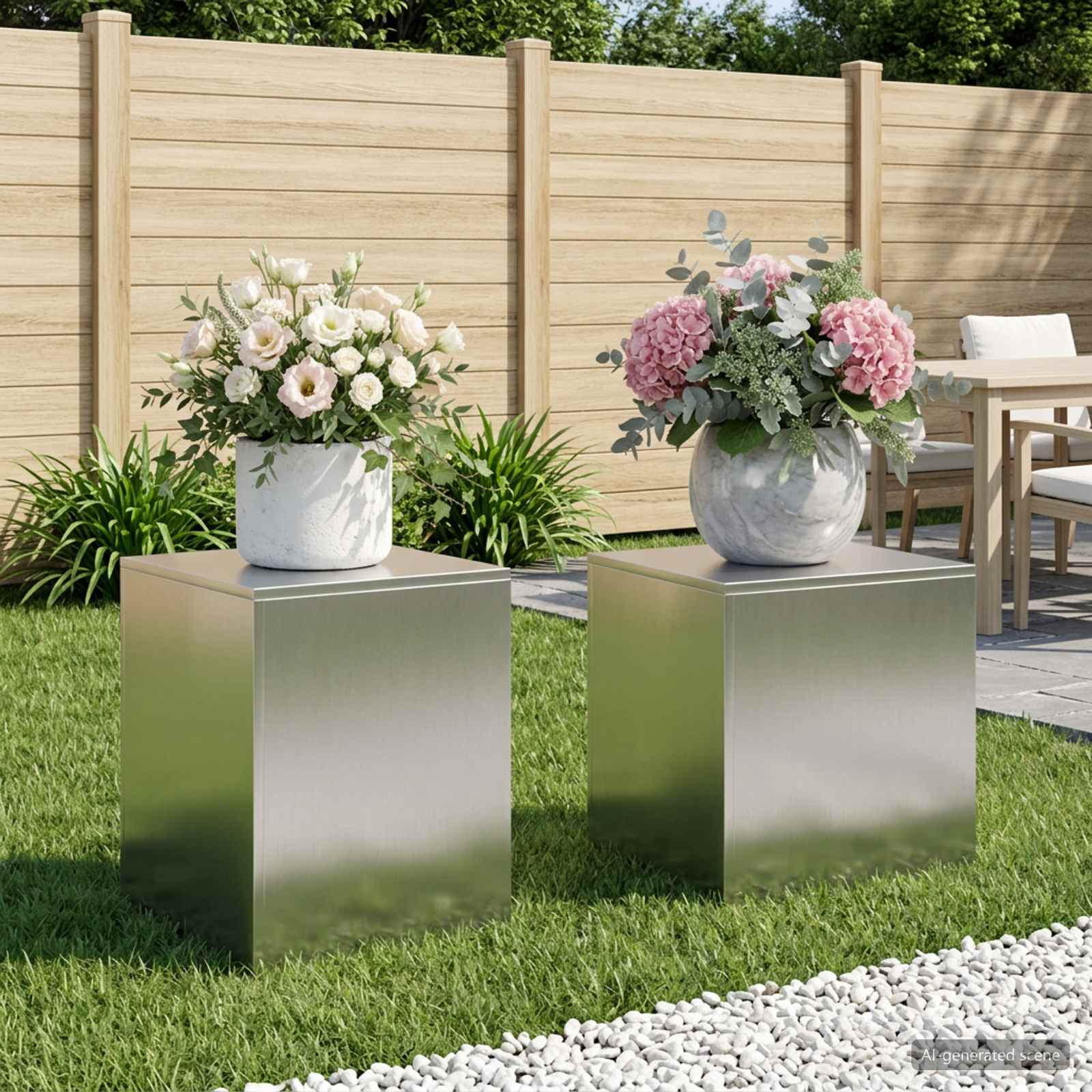 8012525_1.jpg vidaXL Stojan na rastliny 2 pcs Strieborná 40 x 40 x 40 cm Oceľ – Obrázok 1