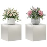 vidaXL Stojan na rastliny 2 pcs Strieborná 40 x 40 x 40 cm Oceľ – Obrázok 3