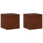 vidaXL Stojan na rastliny 2 pcs Hrdzavý 40 x 40 x 40 cm – Obrázok 2
