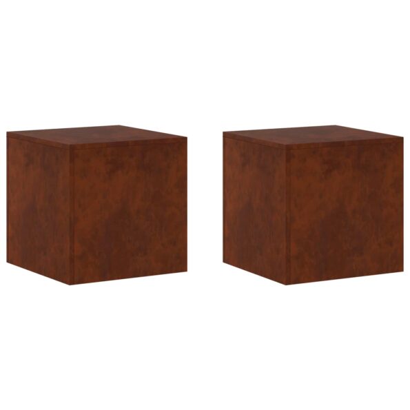 vidaXL Stojan na rastliny 2 pcs Hrdzavý 40 x 40 x 40 cm – Obrázok 2