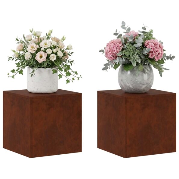 vidaXL Stojan na rastliny 2 pcs Hrdzavý 40 x 40 x 40 cm – Obrázok 3