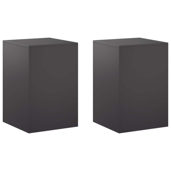 vidaXL Stojan na rastliny 2 pcs Čierna 40 x 40 x 60 cm Oceľ – Obrázok 2