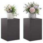 vidaXL Stojan na rastliny 2 pcs Čierna 40 x 40 x 60 cm Oceľ – Obrázok 3