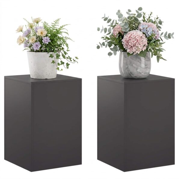 vidaXL Stojan na rastliny 2 pcs Čierna 40 x 40 x 60 cm Oceľ – Obrázok 3