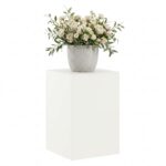 vidaXL Stojan na rastliny Biela 40 x 40 x 60 cm Oceľ – Obrázok 3