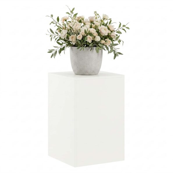 vidaXL Stojan na rastliny Biela 40 x 40 x 60 cm Oceľ – Obrázok 3