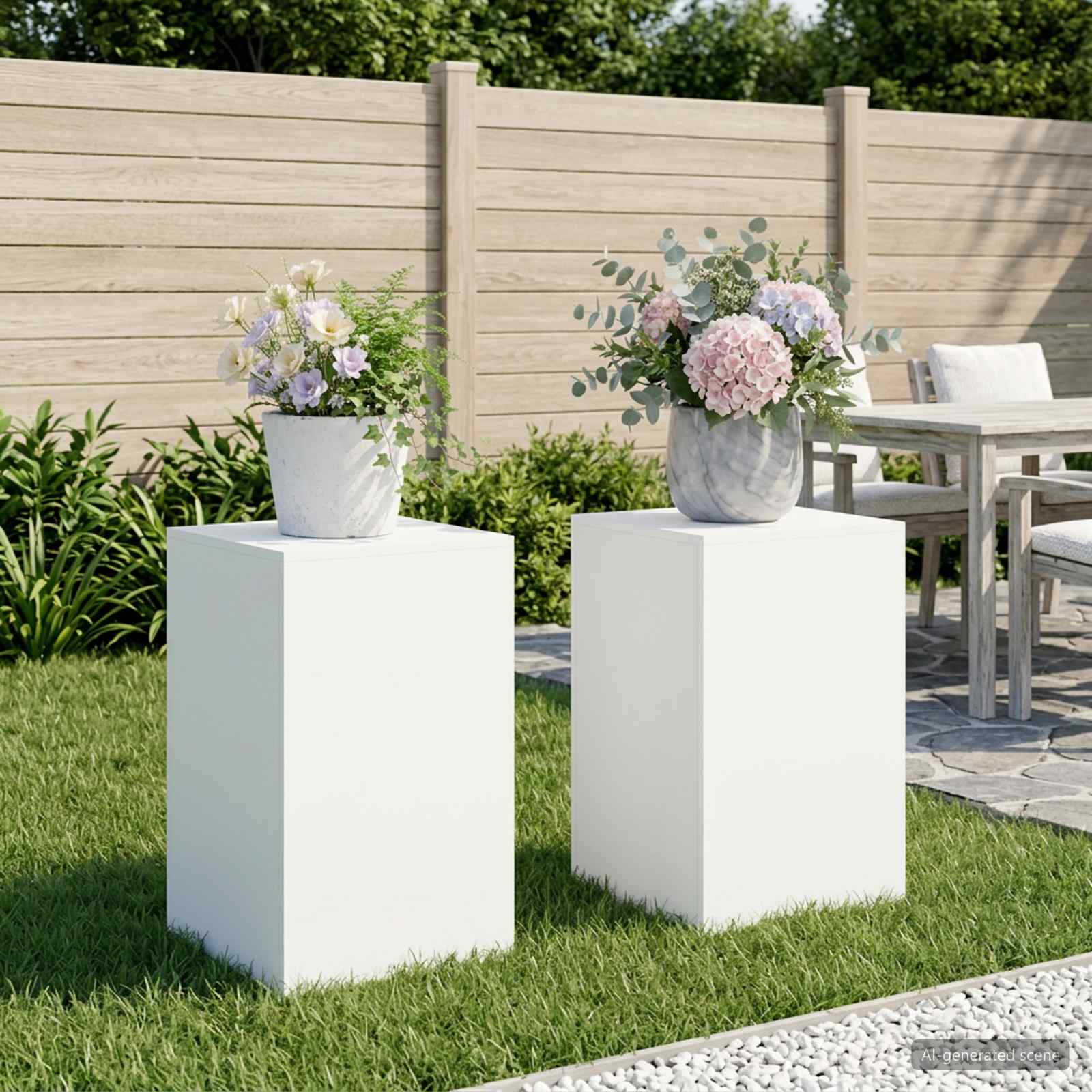 8012533_1.jpg vidaXL Stojan na rastliny 2 pcs Biela 40 x 40 x 60 cm Oceľ – Obrázok 1