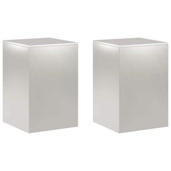 vidaXL Stojan na rastliny 2 pcs Strieborná 40 x 40 x 60 cm Oceľ – Obrázok 2
