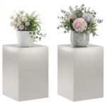 vidaXL Stojan na rastliny 2 pcs Strieborná 40 x 40 x 60 cm Oceľ – Obrázok 3