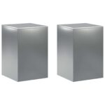 vidaXL Stojan na rastliny 2 pcs Strieborná 40 x 40 x 60 cm – Obrázok 2