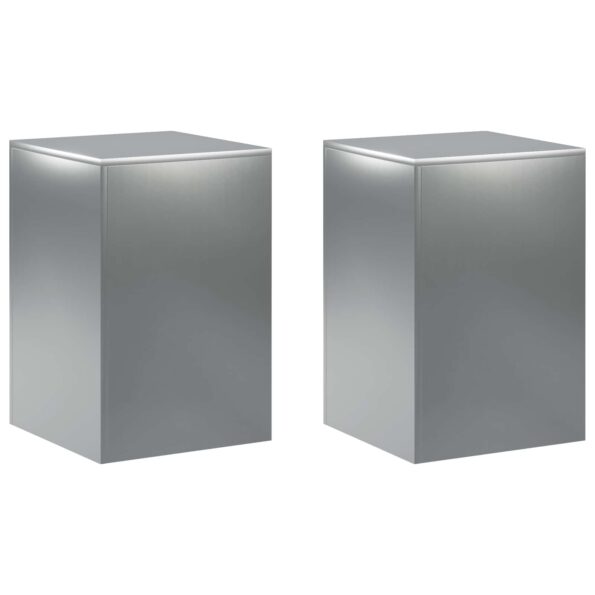 vidaXL Stojan na rastliny 2 pcs Strieborná 40 x 40 x 60 cm – Obrázok 2