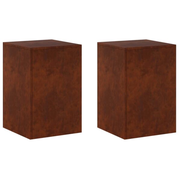 vidaXL Stojan na rastliny 2 pcs Hrdzavý 40 x 40 x 60 cm – Obrázok 2