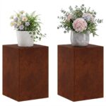 vidaXL Stojan na rastliny 2 pcs Hrdzavý 40 x 40 x 60 cm – Obrázok 3