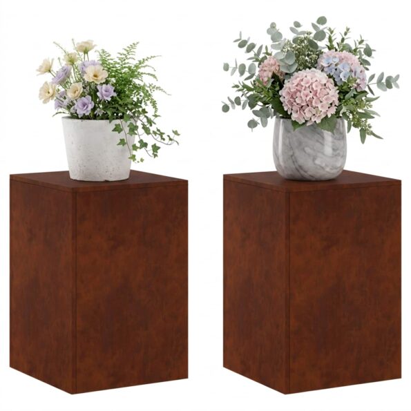 vidaXL Stojan na rastliny 2 pcs Hrdzavý 40 x 40 x 60 cm – Obrázok 3